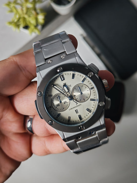 HUBLOT big bang chronograph with stainless BELT