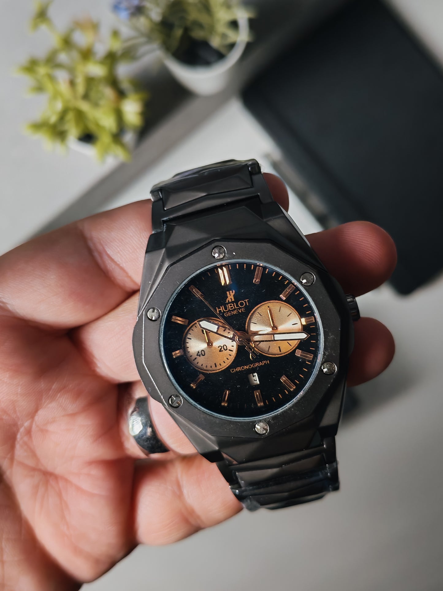 HUBLOT big bang chronograph with stainless BELT